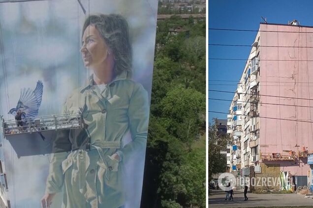 Оккупанты уничтожили в Мариуполе последний украинский мурал 'Навстречу счастью'. Фото