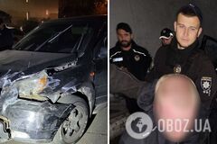 В Киеве задержали вооруженного нетрезвого водителя, совершившего ДТП с 11 автомобилями. Фото