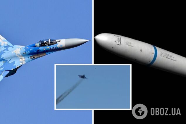 Работает украинская авиация: в сети появилось видео, как Су-27 производит пуск ракеты AGM-88 HARM по вражеской РЛС