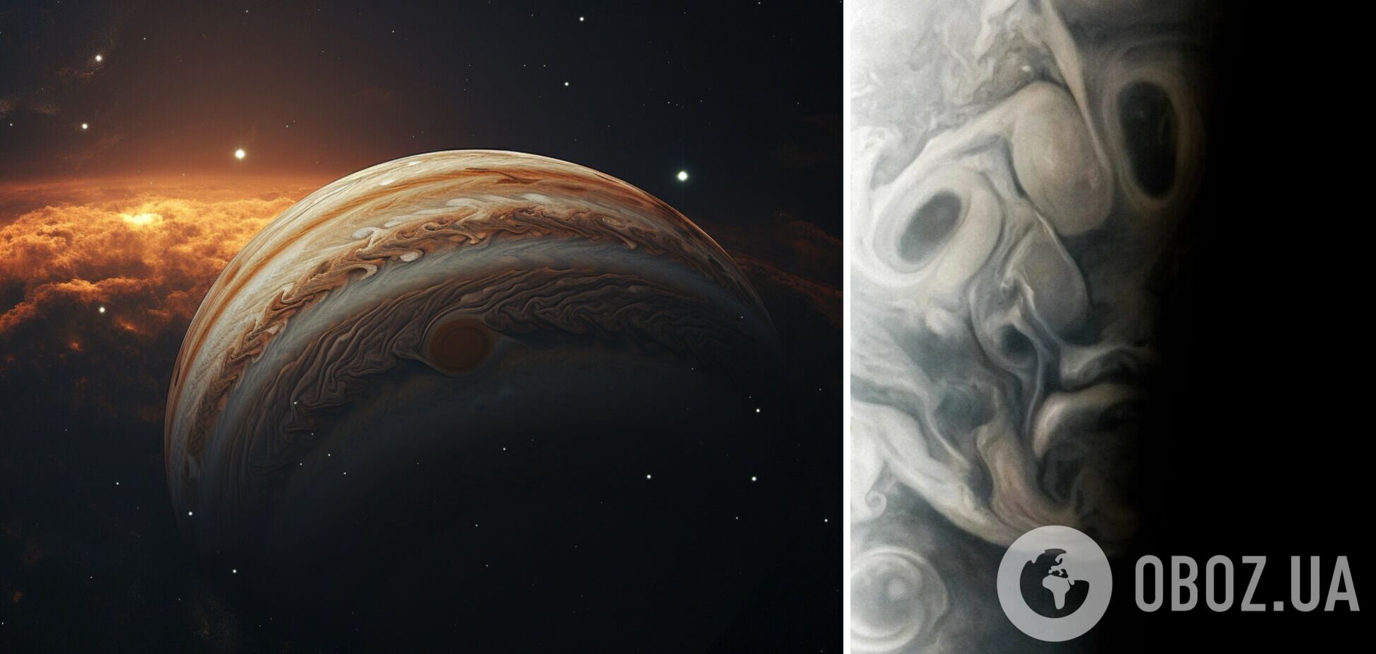 Аппарат NASA сфотографировал жуткое лицо в атмосфере Юпитера. Фото