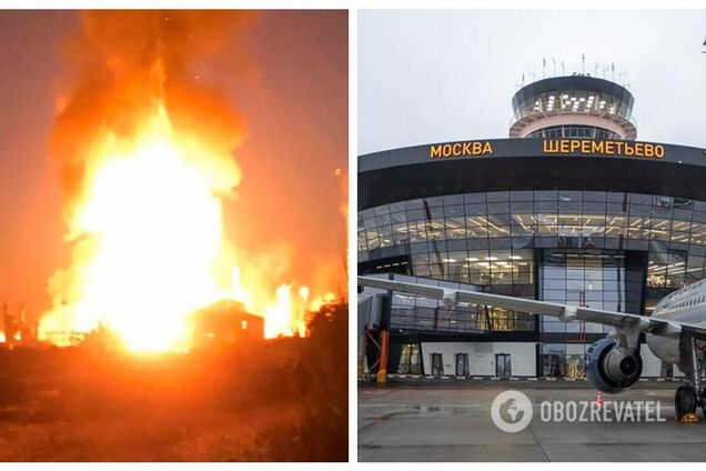 Біля аеропорту 'Шереметьєво' в Москві прогримів вибух на заправці, вогонь охопив авто: піднявся стовп диму. Відео