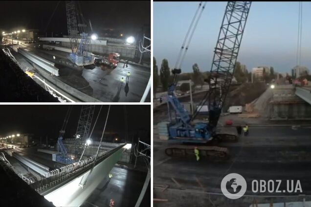 Специалисты установили балки путепровода