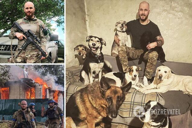 Под обстрелом спасал собак из горевшей школы: командир подразделения и вице-чемпион Европы не смог бросить животных