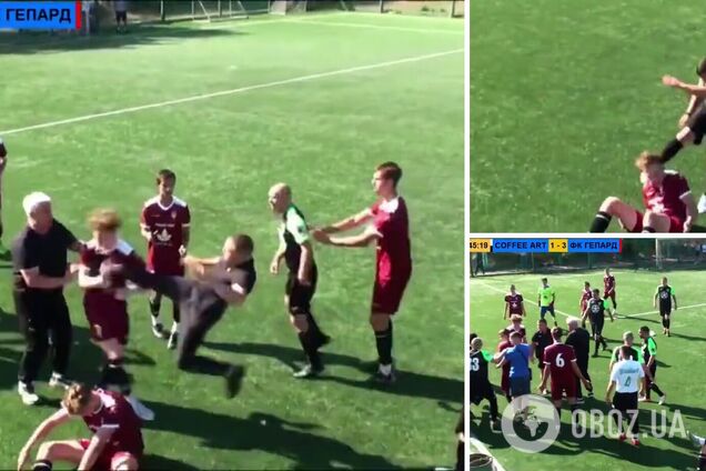 Украинские футболисты организовали жестокую массовую драку с элементами кунг-фу. Видео