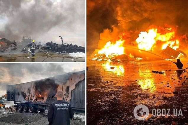 Окупанти атакували припортову інфраструктуру Подунав’я: пошкоджено зерносховище, горіли авто. Фото