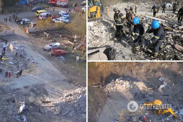 Жуткое зрелище: разрушения от удара РФ по селу Гроза сняли с высоты, количество жертв выросло. Видео