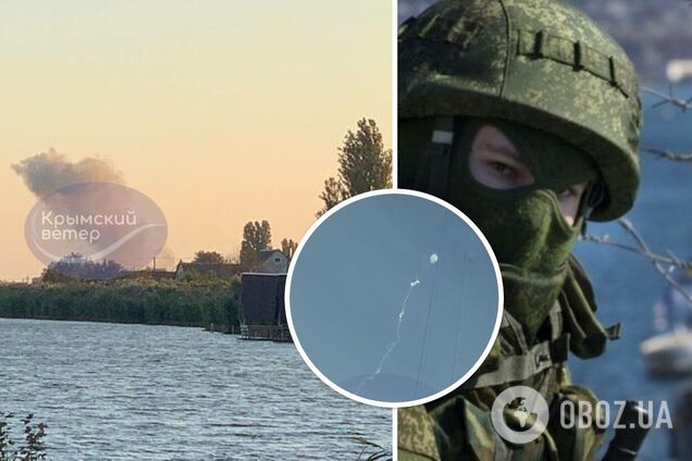 В окупованому Криму чули звуки вибухів, видніється дим. Фото