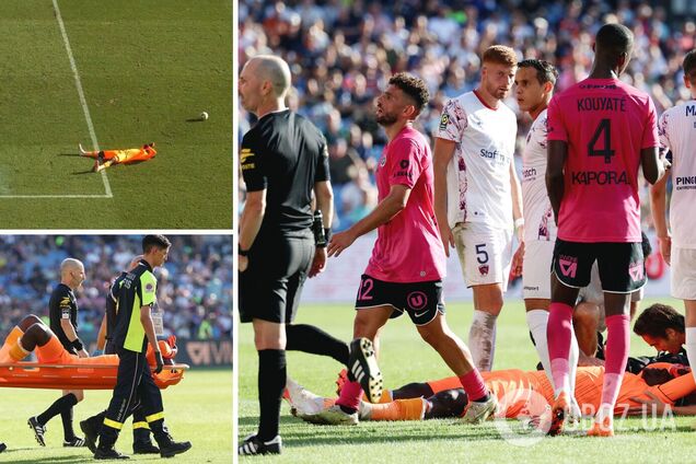 У чемпіонаті Франції голкіпер знепритомнів від вибуху на стадіоні під час матчу. Гру було скасовано. Відео