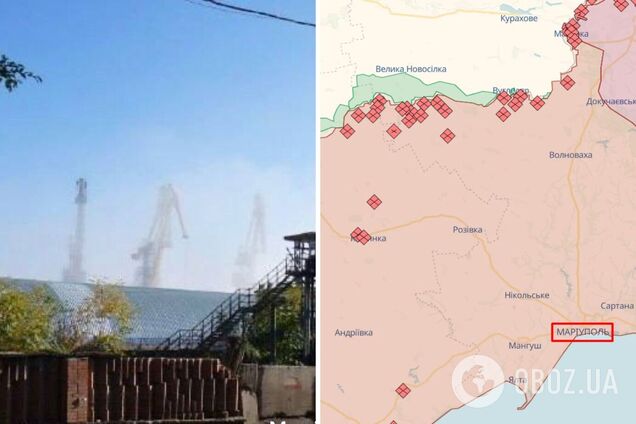 В Мариуполе прогремел мощный взрыв: оккупанты в порту применили дымовую завесу. Фото