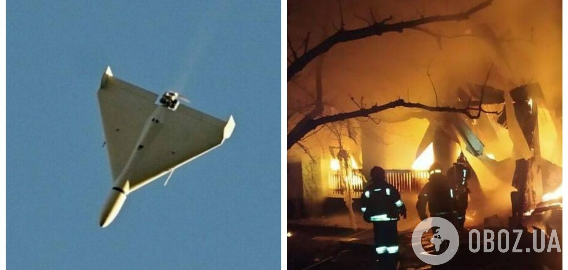 В Днепропетровской области два беспилотника РФ попали по зданию: вспыхнул пожар. Фото