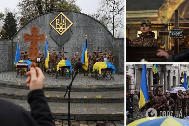 Во Львове простились с тремя защитниками: впервые похоронили Неизвестного Воина