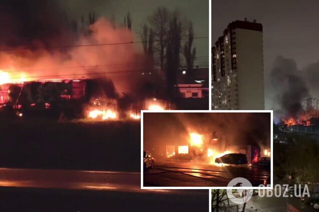 Масштабный пожар в Киеве
