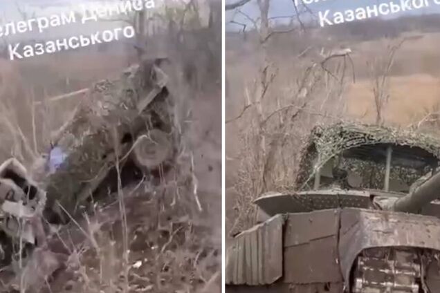 Танк и грузовик улетели в кювет: оккупанты попали в эпическое ДТП возле линии фронта. Видео