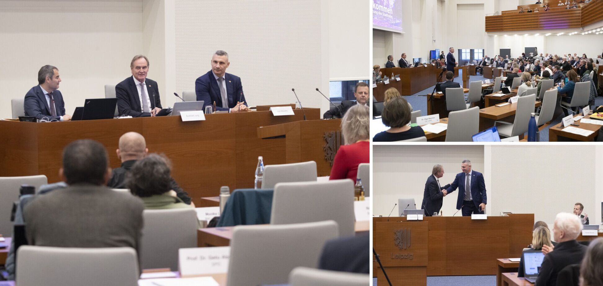 Кличко в городском совете Лейпцига призвал депутатов немецкого города-побратима к дальнейшей поддержке Украины