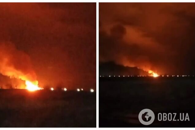 В Волгоградской области произошел мощный пожар на территории воинской части: были слышны звуки взрывов. Видео