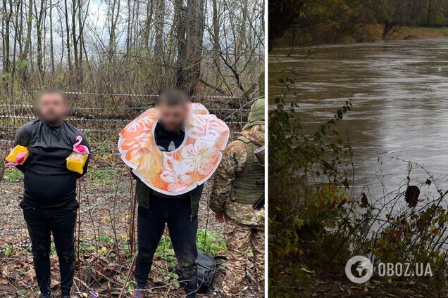 Планували скористатись надувним дитячим колом: на Закарпатті прикордонники виловили з Тиси двох ухилянтів. Фото