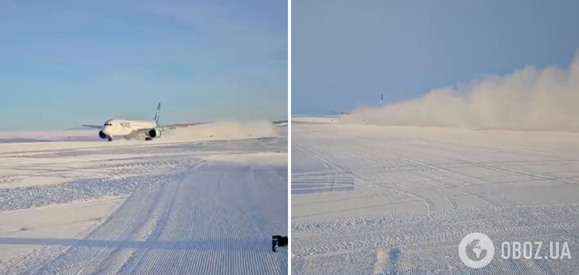 В Антарктиді вперше приземлився пасажирський літак Boeing 787. Відео