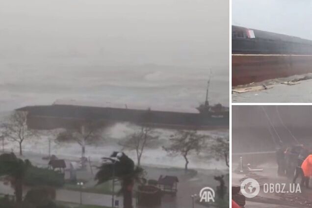 Следовавший из Одессы сухогруз попал в шторм и раскололся надвое у берегов Турции. Видео