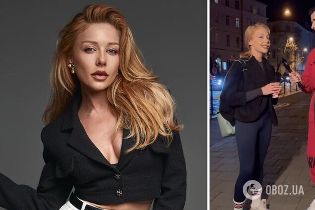 Тину Кароль застали врасплох на улице в лосинах и блузке за 1000 гривен. Видео