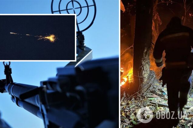 На Днепропетровщине ночью сбили вражескую ракету: из-за падения обломков возник пожар. Фото
