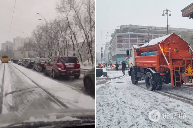В Киеве выпал первый снег