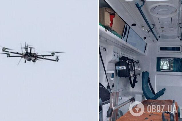 Окупанти вдарили з безпілотника по швидкій у Бериславі, коли лікарі поверталися з виклику. Фото