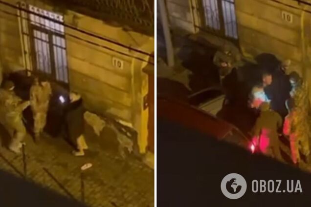 Пятеро на одного: в сети появилось видео 'упаковки' мужчины работниками ТЦК в бус во Львове, проводится проверка