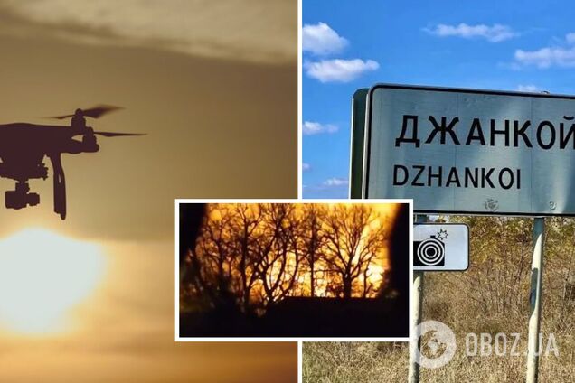 У Джанкої після атаки БПЛА розгорілася масштабна пожежа: вогонь міг охопити військову частину окупантів. Відео