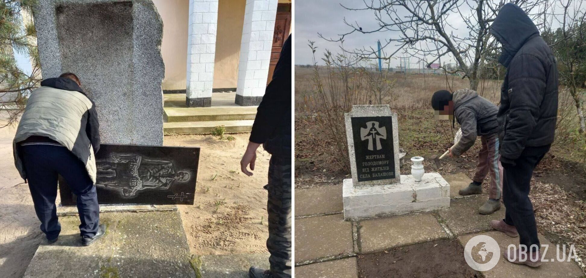 Окупанти зносять на Херсонщині пам’ятники жертвам Голодомору. Фотофакти