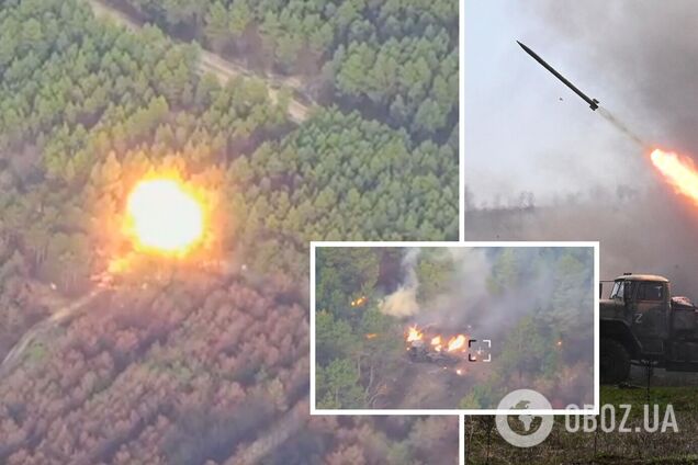 Превратили в металлолом: украинские морпехи уничтожили российский 'Град' на Херсонщине. Видео 'фейерверка'