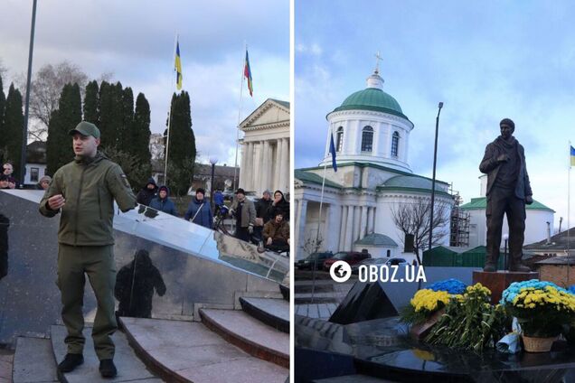 'Разве можно это забыть?' Раненый воин выступил с мощной речью на открытии памятника Александру Мациевскому. Видео