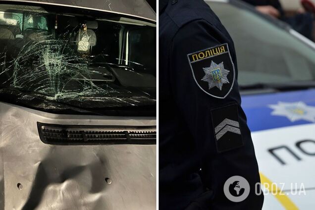 В Киеве водитель сбил патрульного и скрылся с места ДТП: его задержали. Фото