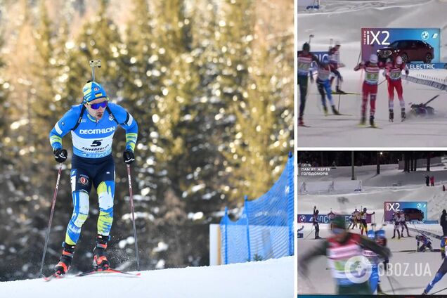 Біатлоніста збірної України 'затоптали' під час передачі естафети на Кубку світу. Відео