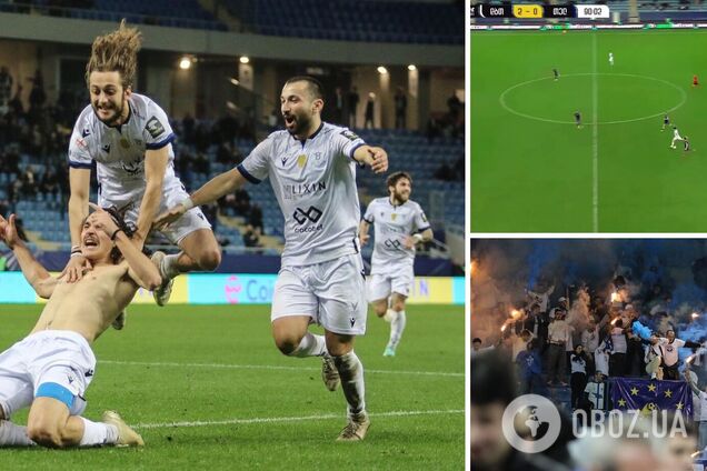 Грузинский футболист забил фантастический гол со своей половины поля в чемпионском матче. Видео