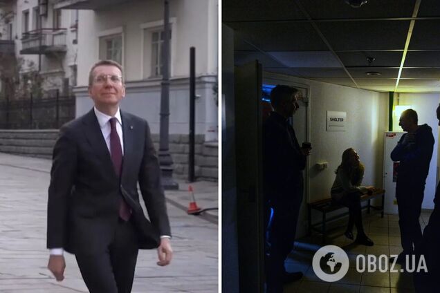 Президент Латвии стал свидетелем массовой атаки 'Шахедов' на Киев: он показал фото из укрытия