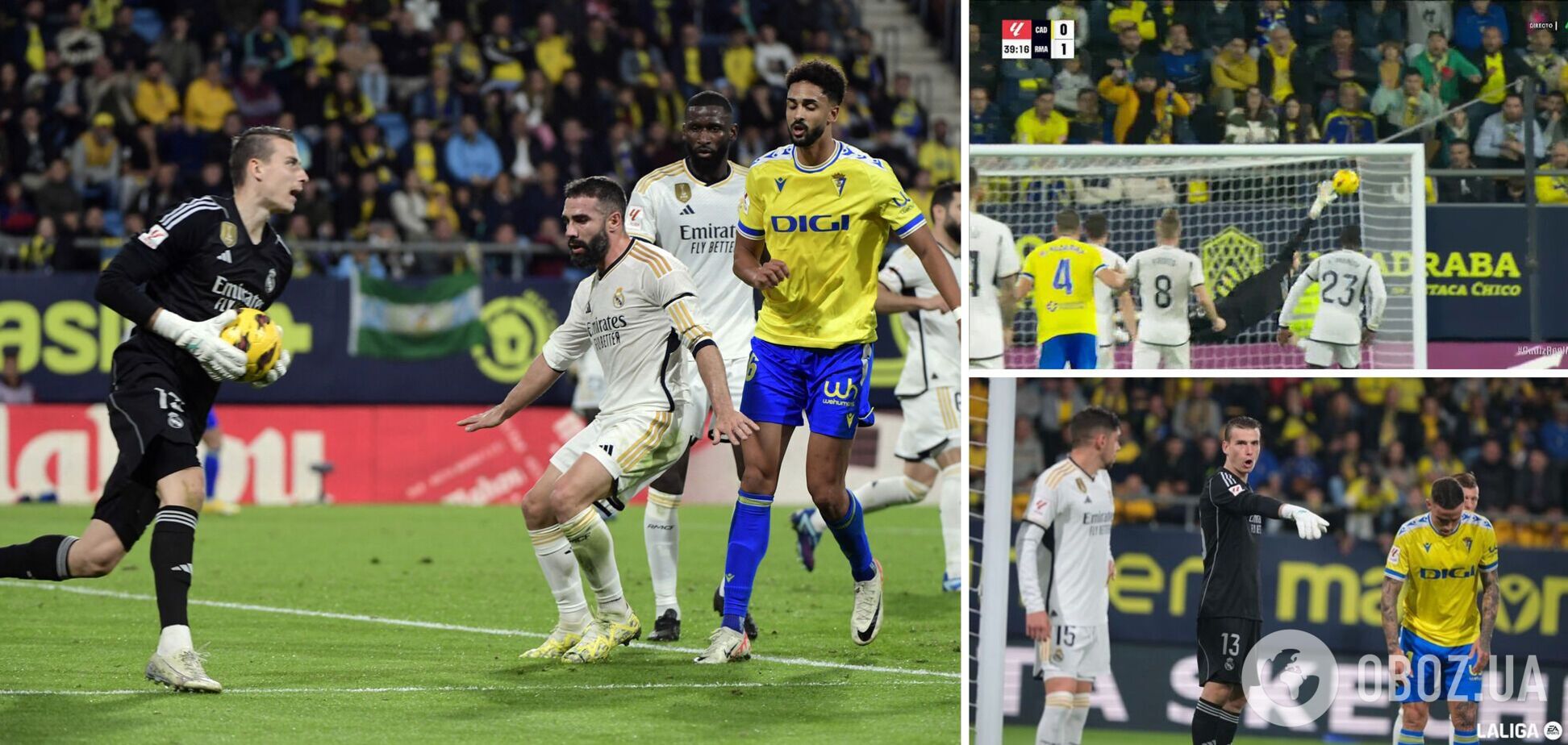 Лунин провел идеальный матч за 'Реал', совершив умопомрачительный сейв. Видео