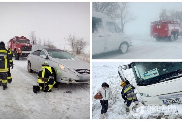'Сніговий апокаліпсис': на трасі Київ – Одеса через замети застряг транспорт, рятувальникам вдалося звільнити понад 500 авто. Фото і відео