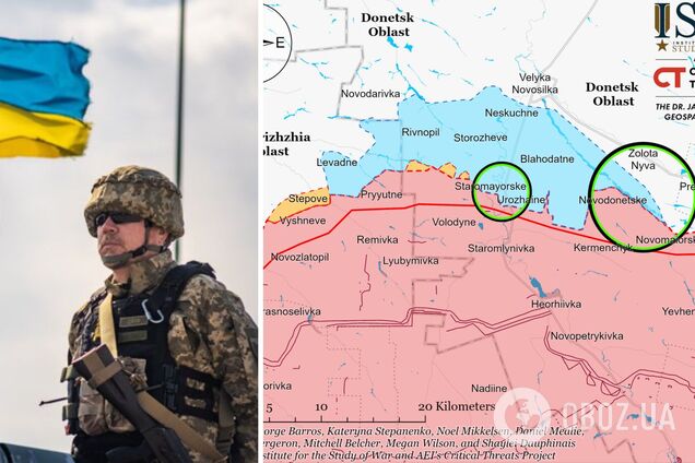 ЗСУ ведуть наступальні операції на Запоріжжі, окупанти атакують у районі Мар'їнки: аналіз бойових дій від ISW. Карта