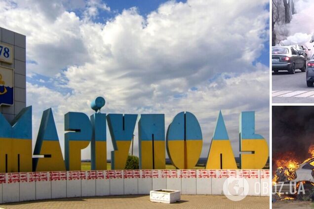 В окупованому Маріуполі палає авто: партизани зробили цікавий натяк. Фото