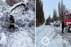 В Украине без света до сих пор остаются сотни населенных пунктов: в ГСЧС показали, как устраняют последствия непогоды. Фото