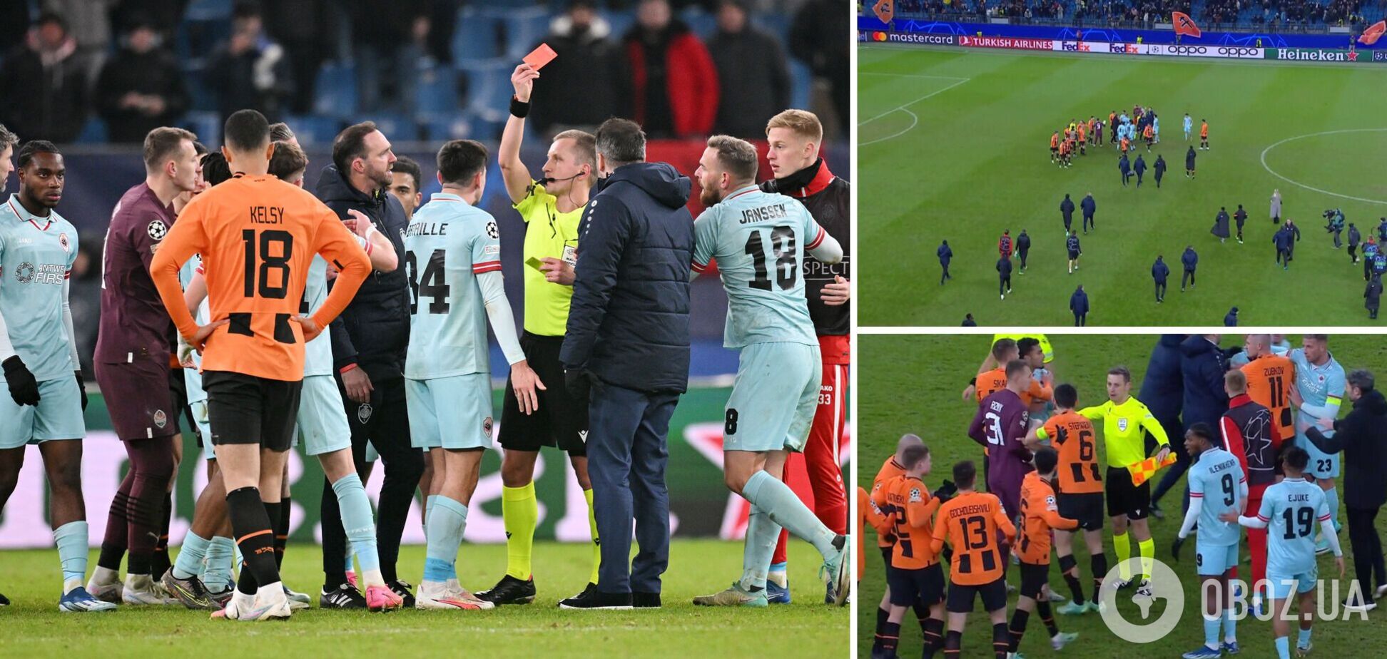 Матч 'Шахтера' в Лиге чемпионов завершился скандалом и удалением. Видео момента, который не попал в эфир