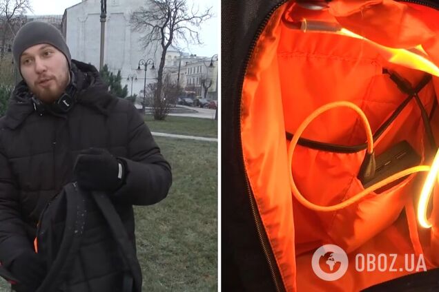 У Вінниці студент розробив смарт-рюкзак, який зважує речі та вмикає сигналізацію, якщо їх поцупили. Відео 