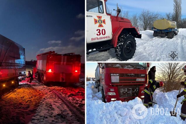 Последствия снегопадов в Украине