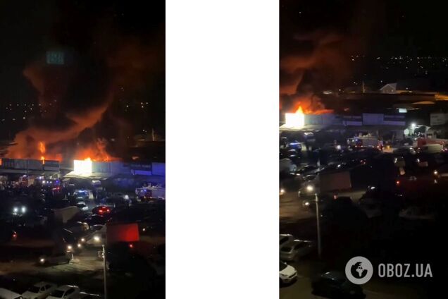 В Ростове-на-Дону горит рынок: площадь возгорания превышает 1500 квадратных метров. Видео