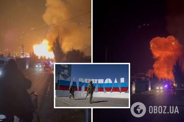 Под оккупированным Мариуполем разгорелся масштабный пожар с детонированием. Видео