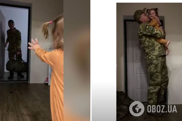 'Найкраща нагорода': мережу зворушили кадри зустрічі прикордонника з маленькою донечкою після 5 місяців розлуки