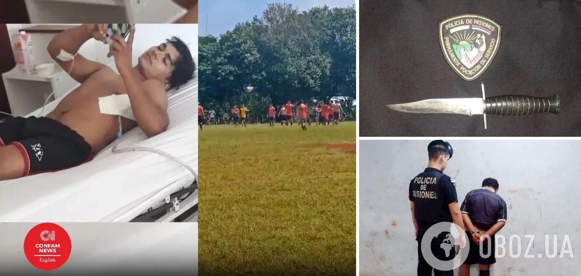 В Аргентине рефери вместо красной карточки ударил футболиста ножом в грудь. Видео