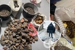 Незаконно накопали более 100 кг: в Ривненской области правоохранители разоблачили группу копателей янтаря. Фото
