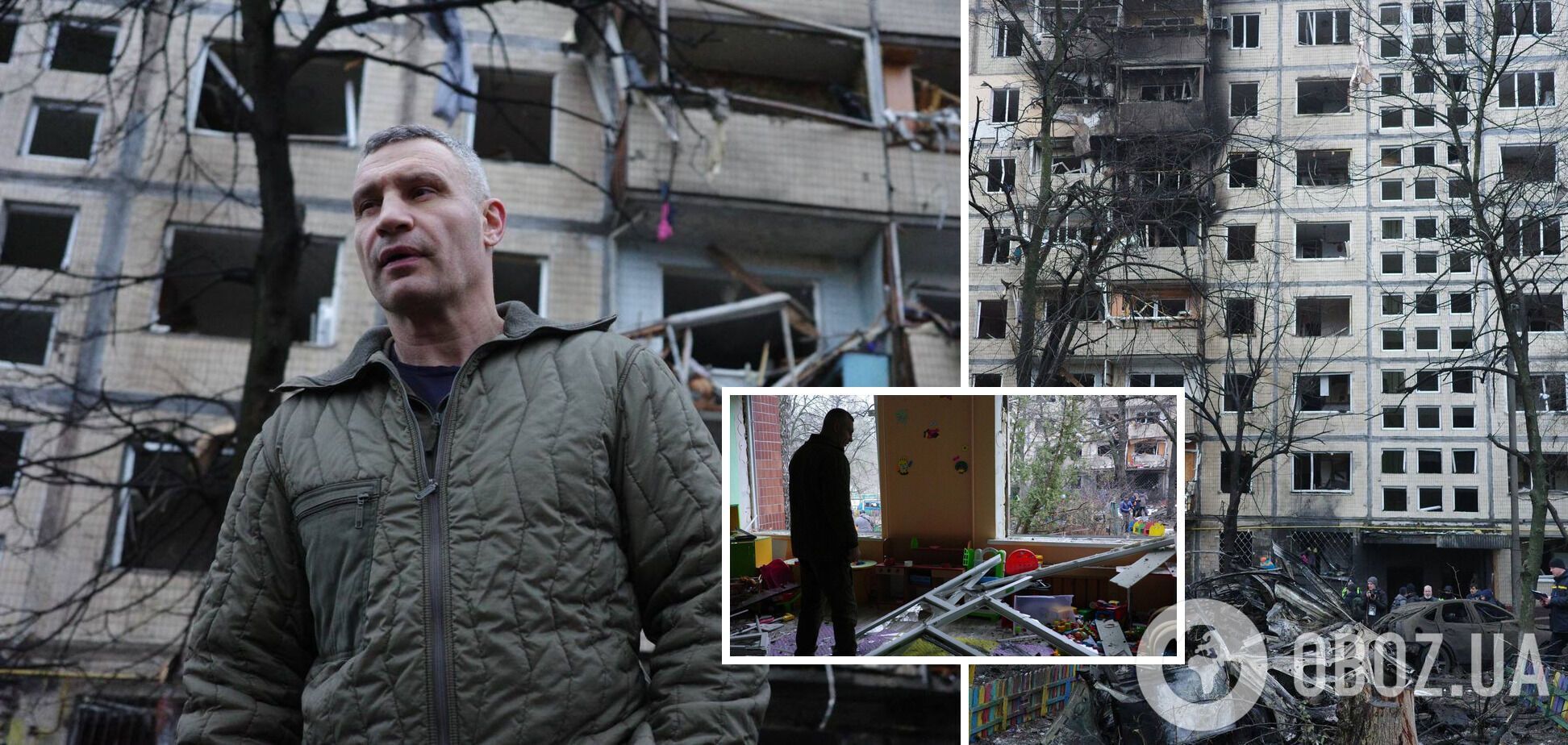 Кличко показав наслідки ракетної атаки на Київ