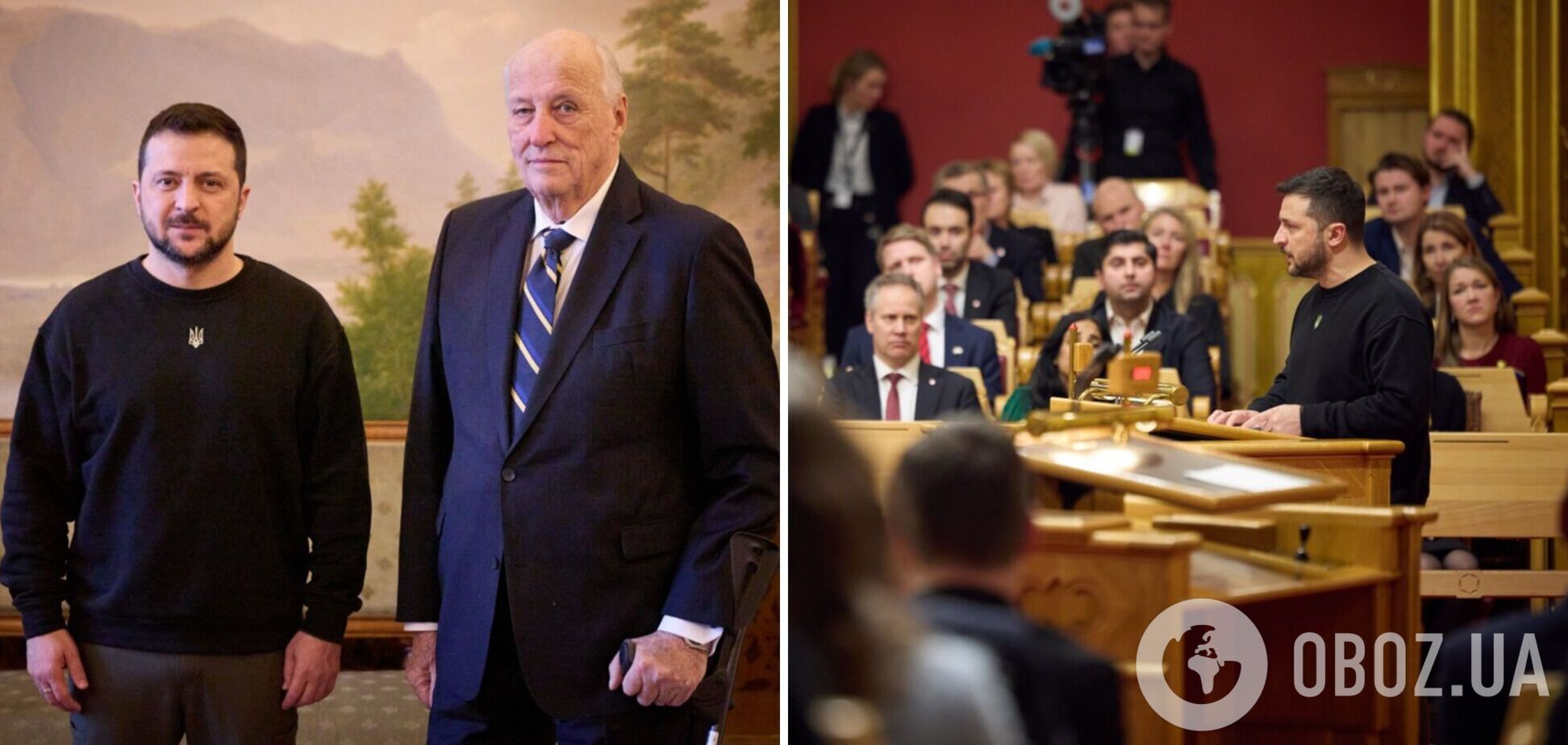 Зеленский поблагодарил короля Норвегии за поддержку Украины и обсудил потребности ВСУ с норвежскими политиками и бизнесменами. Фото и видео